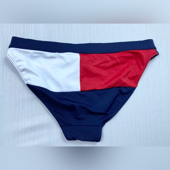 Tommy Hilfiger Womens Bikini Swim Bottoms Size Small Blue Red White - Picture 1 of 5